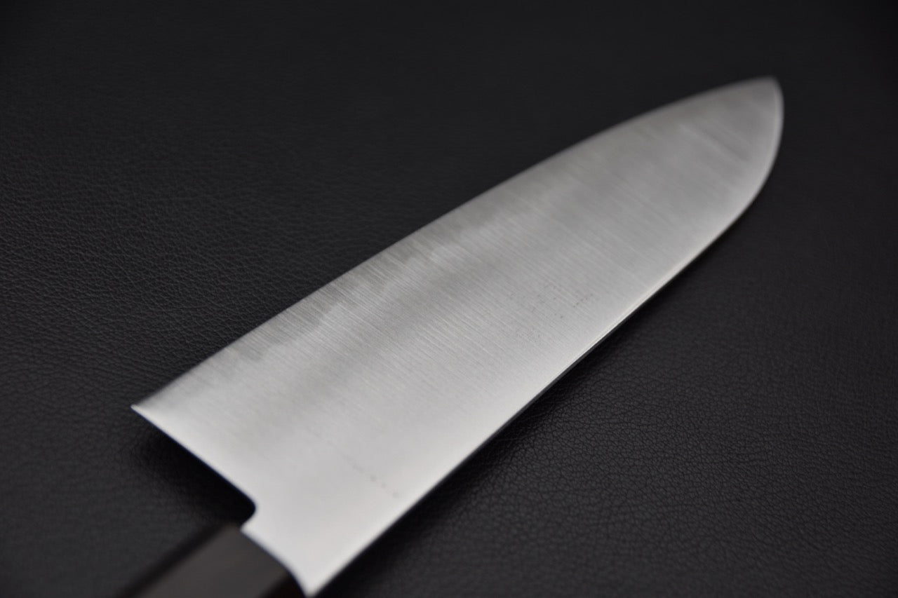 Hitohira santoku — vue du manche, couteau japonais