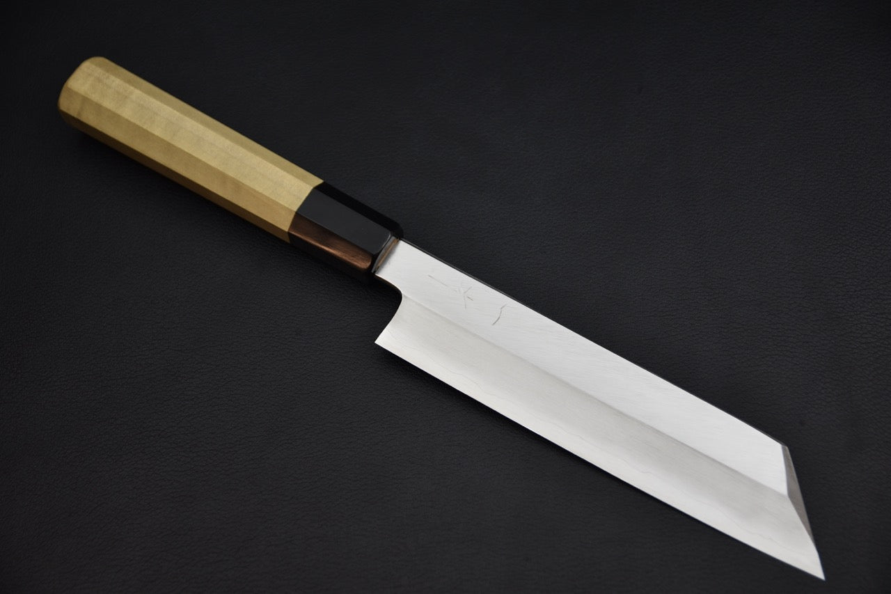 Hitohira Nakagawa couteau japonais 180 mm Ginsan — vue complète profil droit