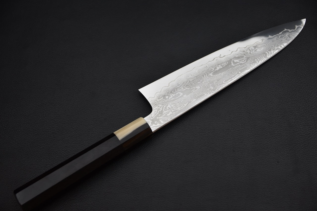Couteau japonais gyuto 210 mm : lame en Ginsan, côté droit