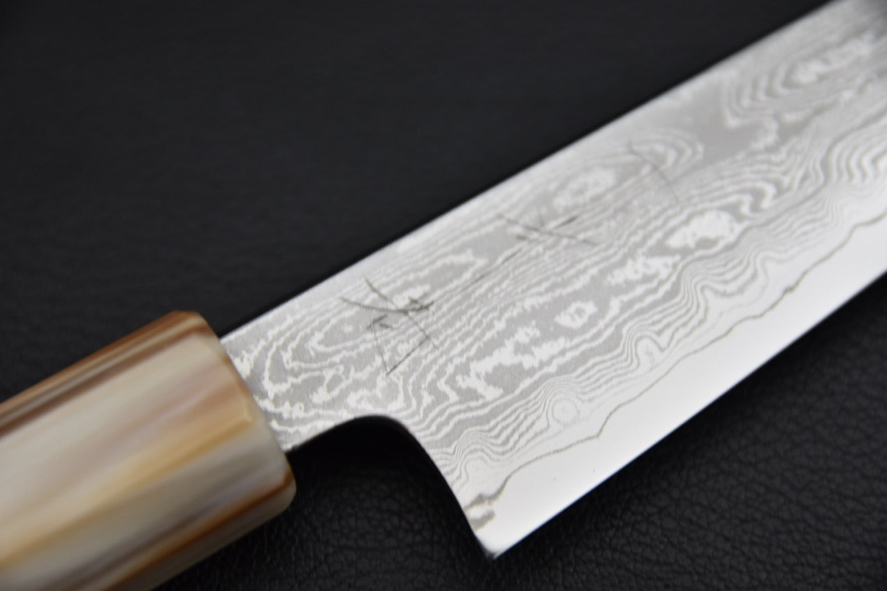 Couteau japonais petty en acier Ginsan, vue du manche
