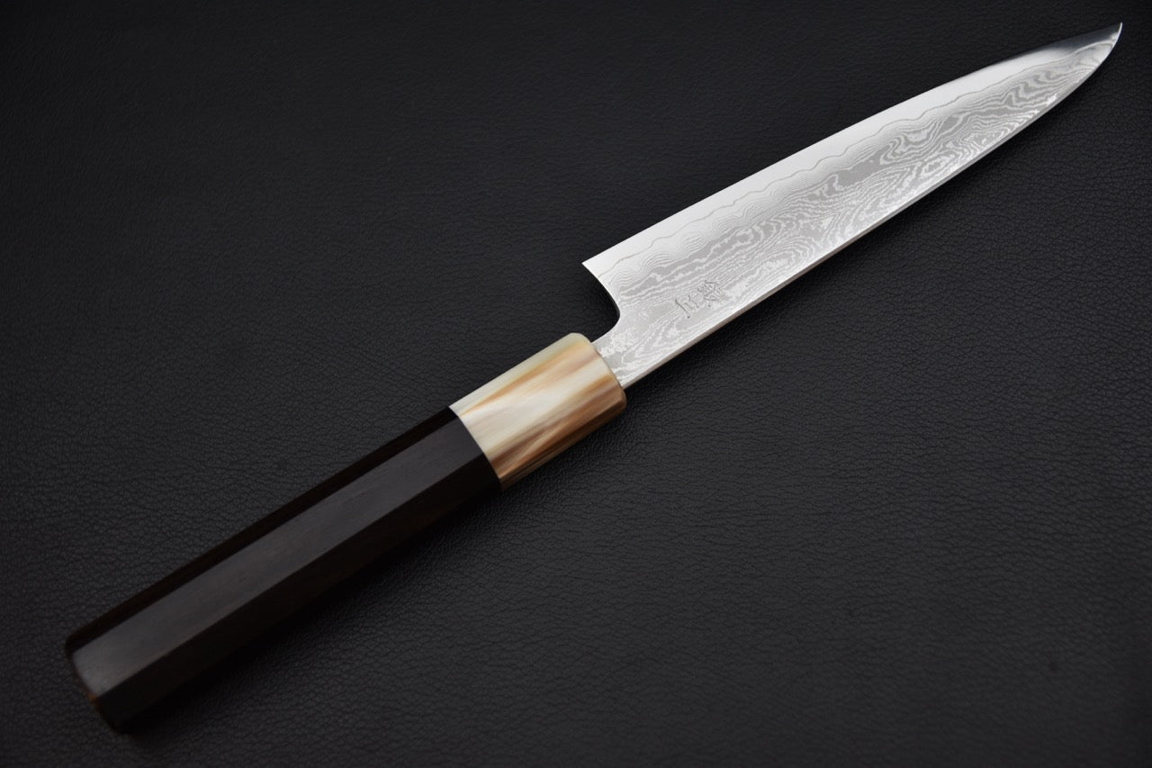 Couteau japonais petty en acier Ginsan, vue de profil