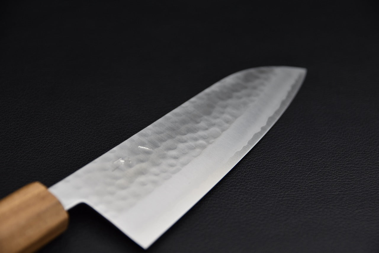 Hitohira santoku 170 mm — profil de lame côté droit, couteau japonais
