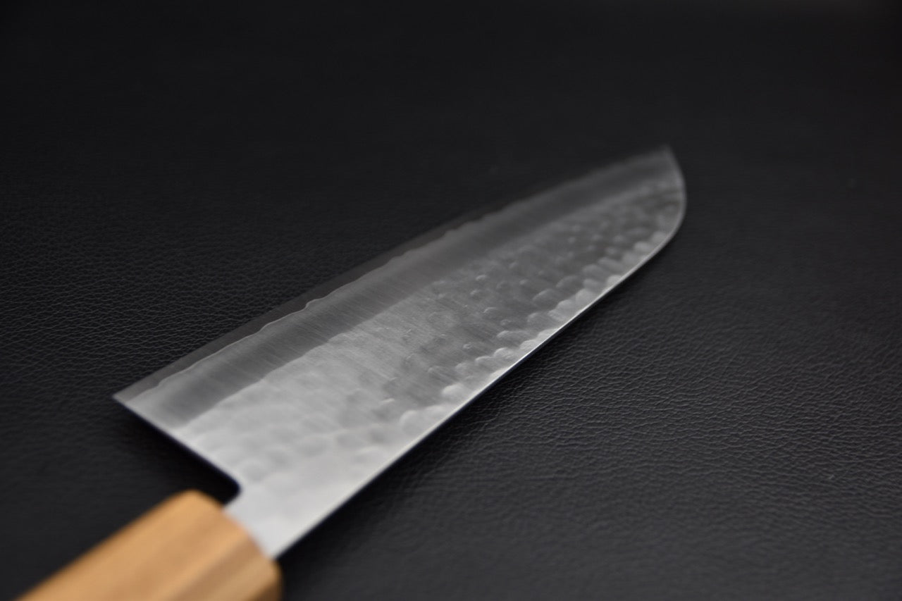 Hitohira santoku 170 mm — manche wa en enju, vue latérale