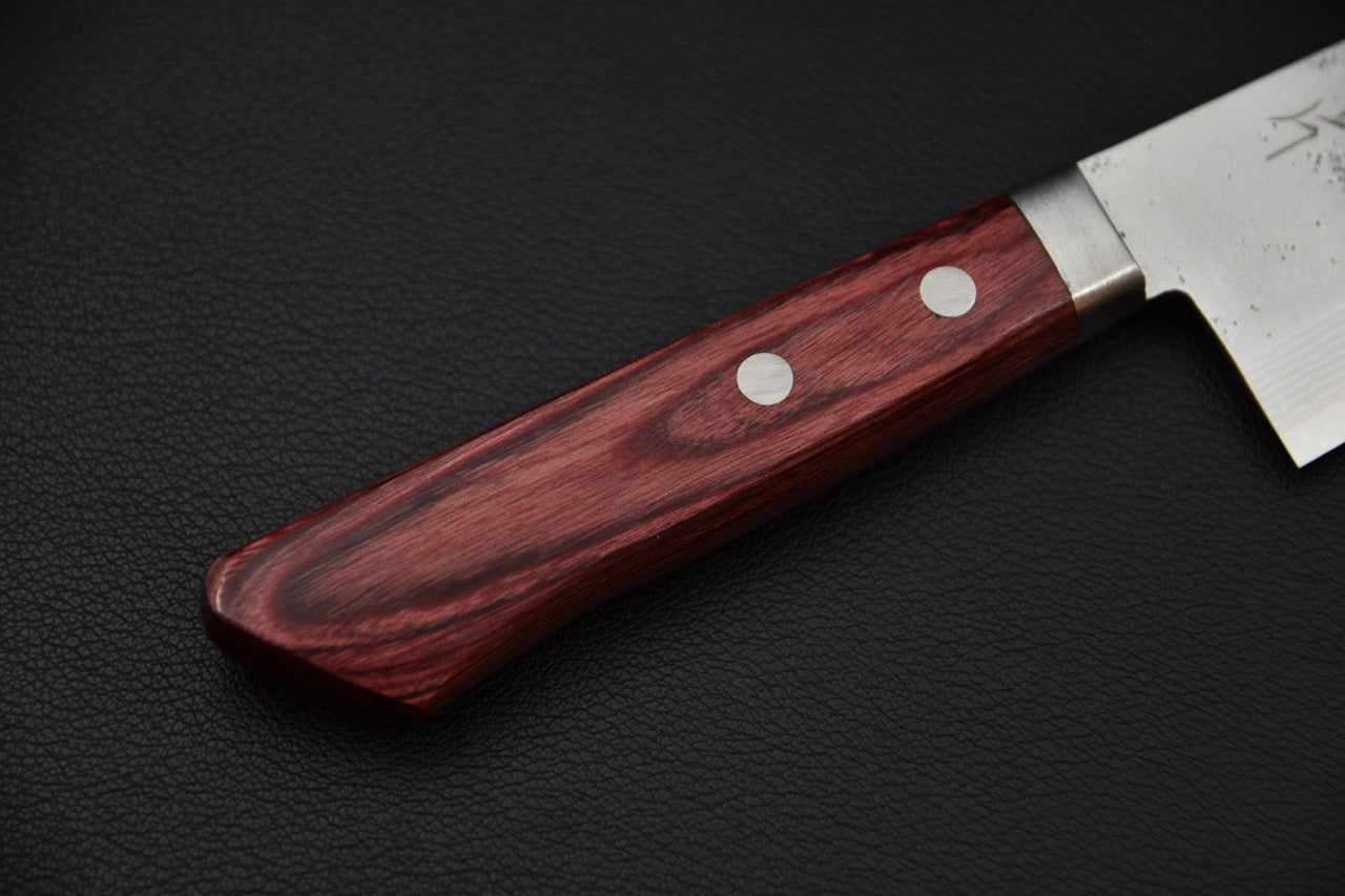 Hitohira santoku 170 mm — jonction lame et manche Pakka, couteau japonais