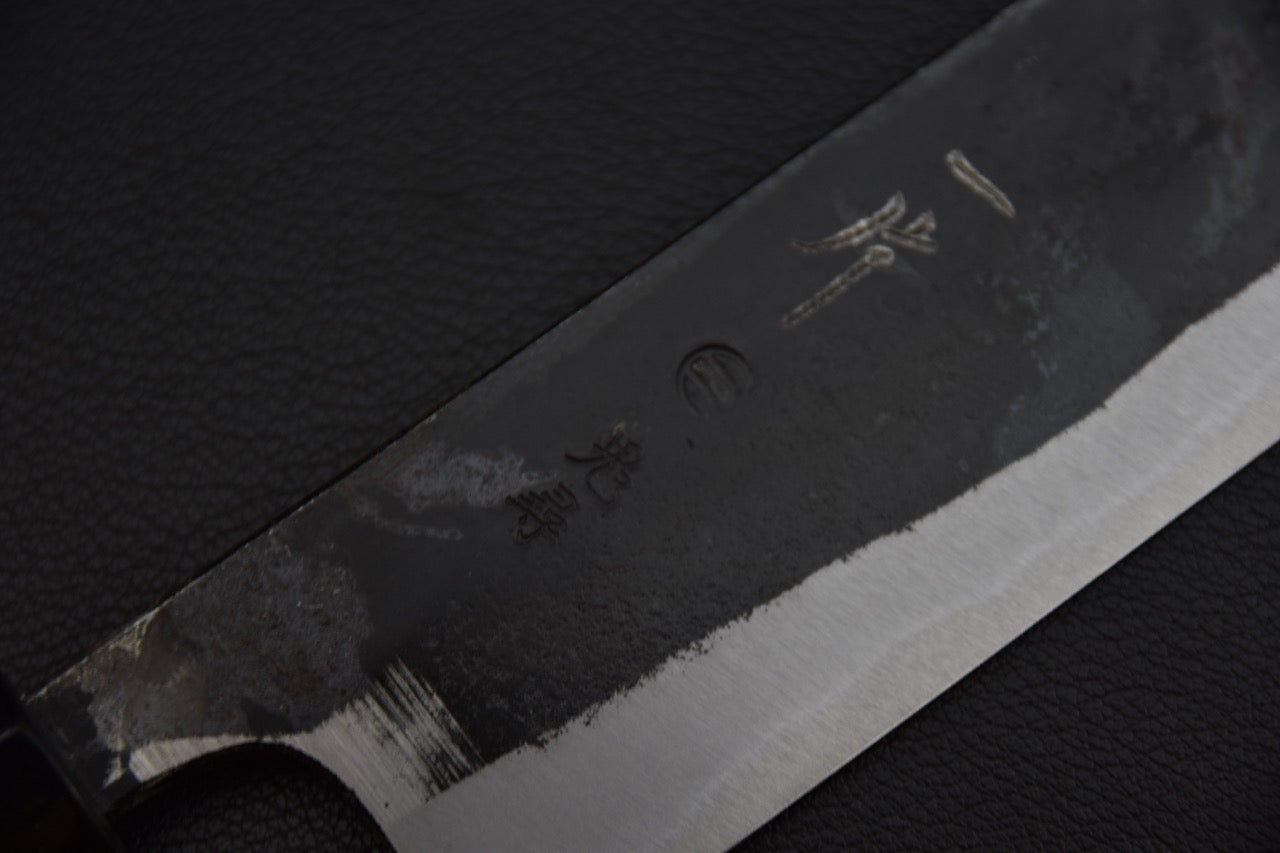 Lame de nakiri en Aogami #1, finition polie, tranchant visible