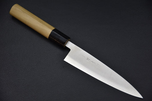 Hitohira petty 135 mm SKD-11 — vue complète du couteau japonais, lame et manche