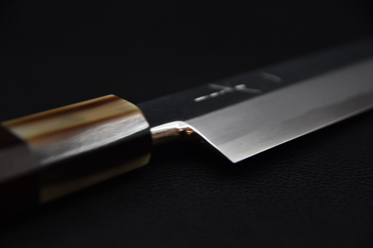 Détail du manche en ébène et virole — yanagiba japonais 270 mm
