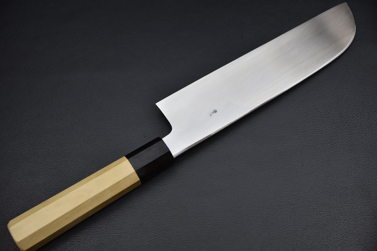 Kamagata usuba Aogami #1 — détail du tranchant à biseau unique