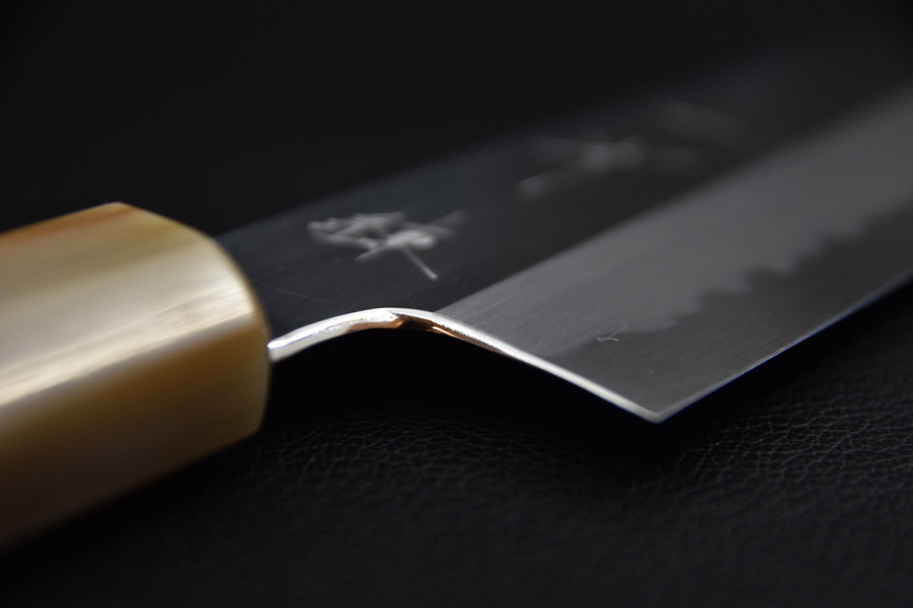 hitohira-tanaka-ren-white-2-santoku-180mm-ébène_8.jpeg,Hitohira Tanaka Ren White #2 Santoku 180mm Ébène - vue 8
