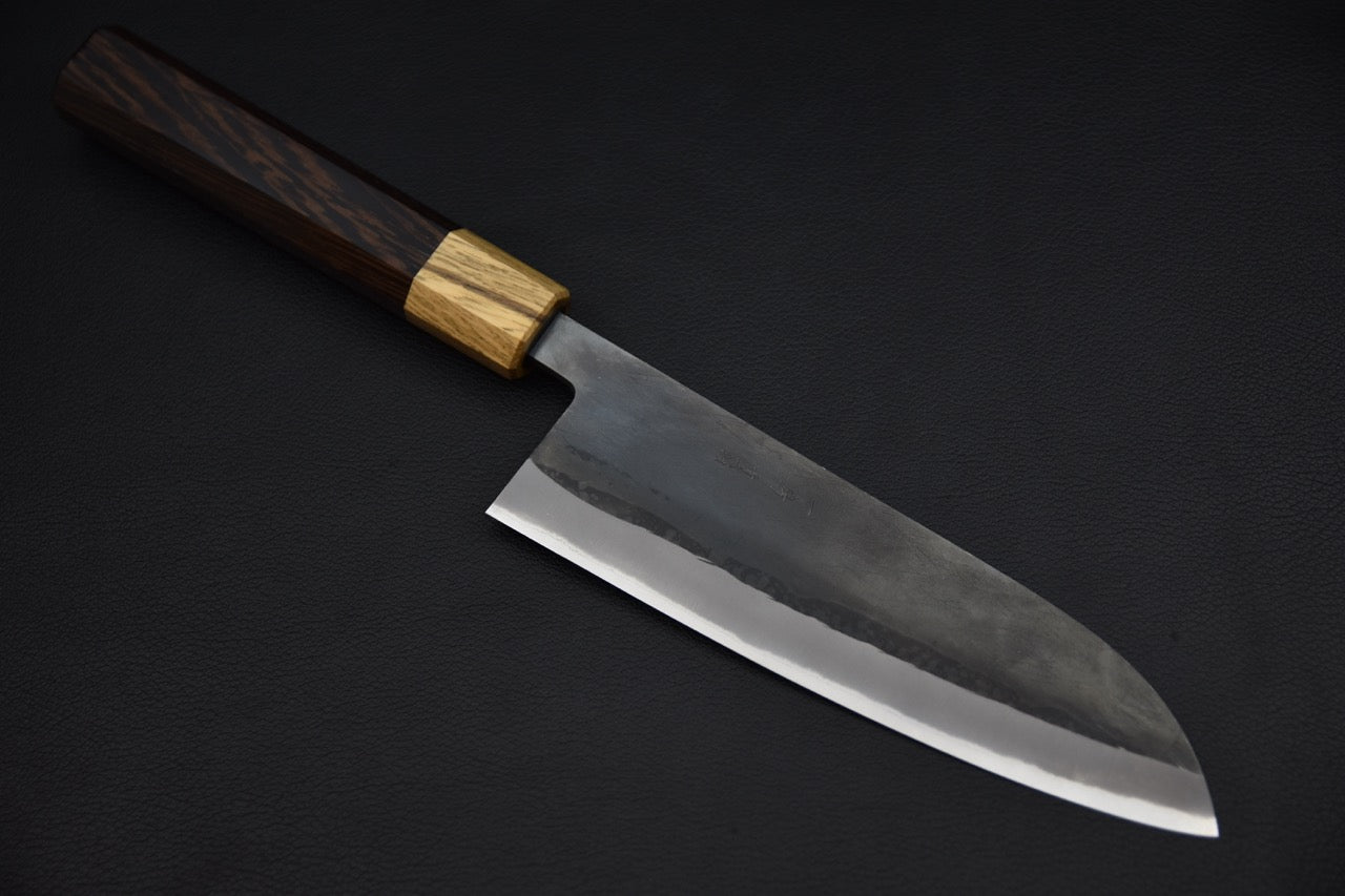 Hitohira TD santoku 165 mm couteau japonais — vue complète profil gauche