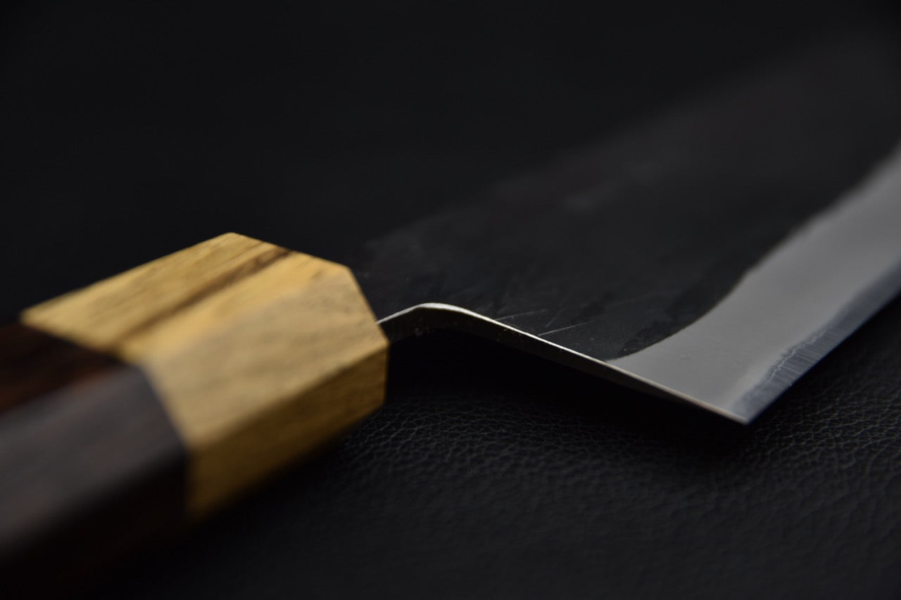 Hitohira TD santoku 165 mm couteau japonais — vue talon et hauteur de lame