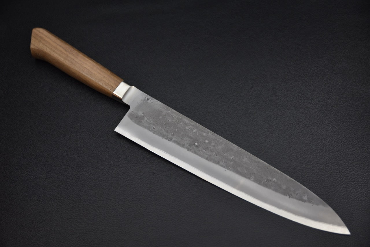 Hitohira TD gyuto 240 mm Aogami #2 nashiji — vue complète, couteau japonais sur fond neutre