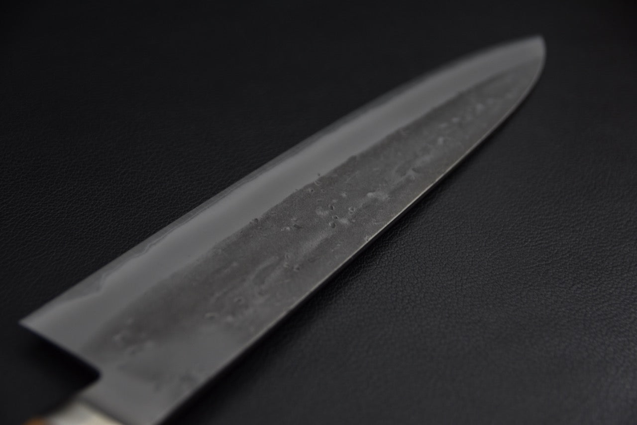 Hitohira TD gyuto — manche wa en noyer octogonal, vue de côté