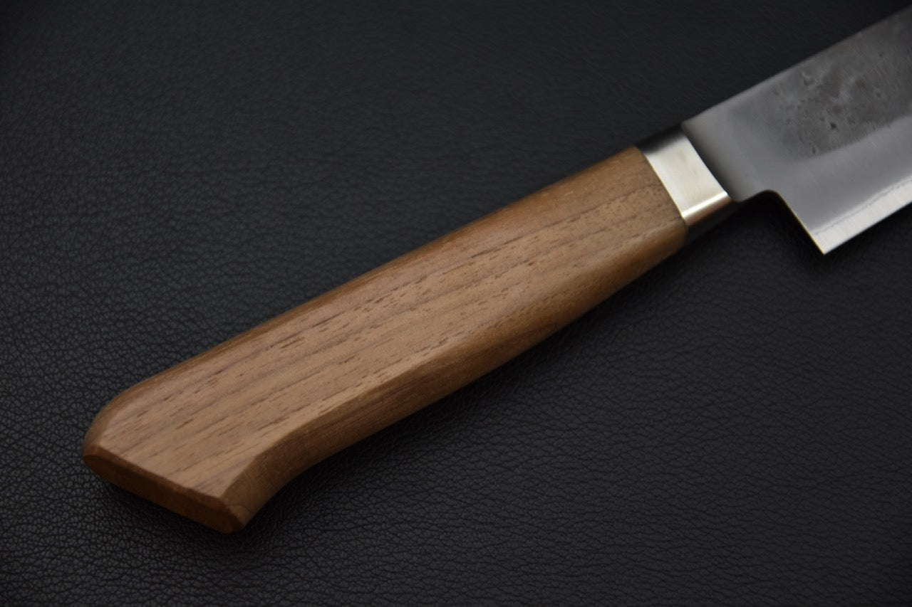 Sujihiki 270 mm nashiji — vue de la pointe fine, couteau japonais de tranchage