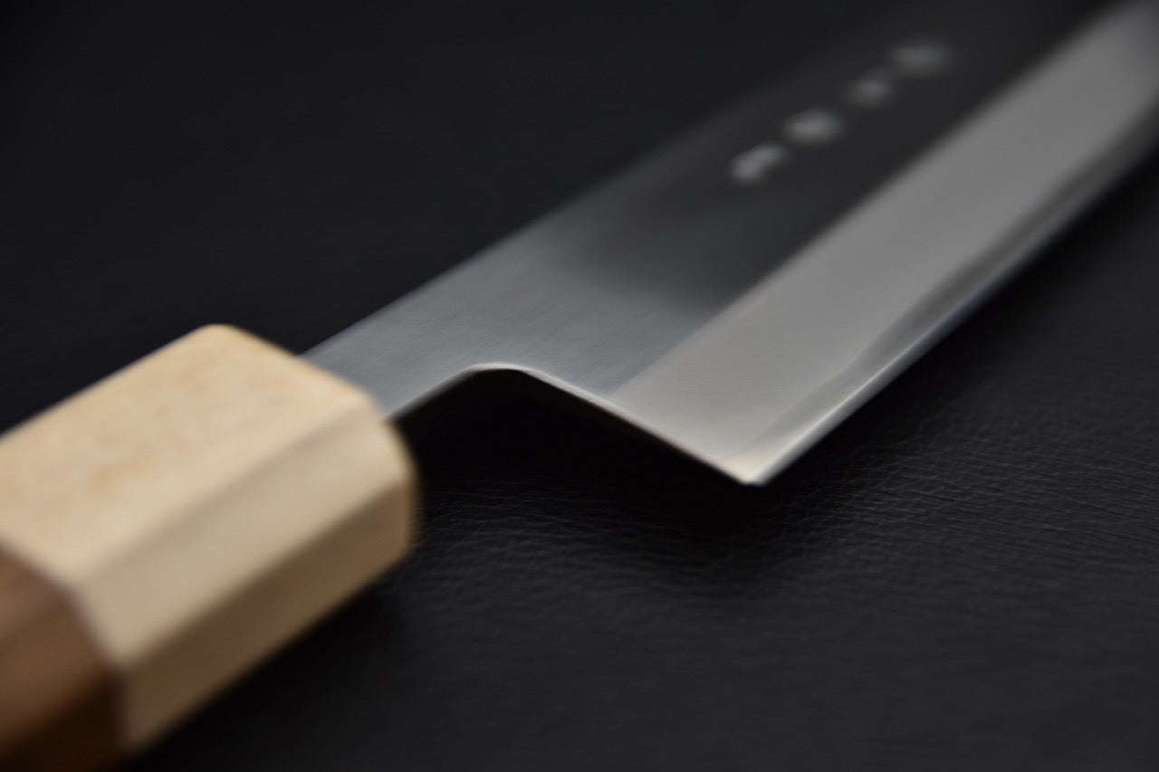 Hitohira sujihiki 270 mm — manche wa octogonal en noyer avec virole contrastante