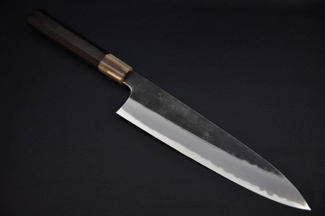 hitohira-togashi-aogami-2-kurouchi-gyuto-240mm-ébène_1.jpeg,Hitohira Togashi Aogami #2 Kurouchi Gyuto 240mm Ébène - vue 1
