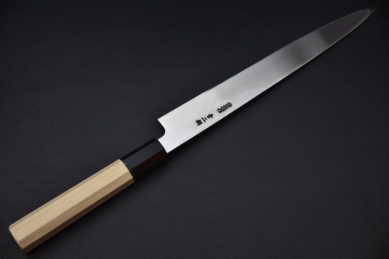 Couteau Yanagiba Hitohira 240 mm en acier Aogami 2 avec manche en bois de Ho