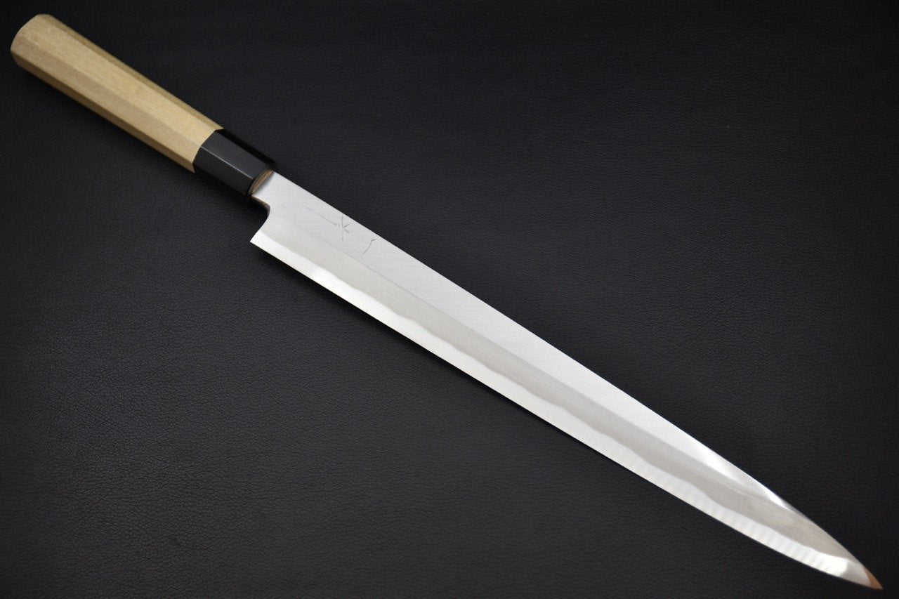 Couteau Yanagiba Togashi avec lame en acier Aogami 2 et manche en bois de Ho