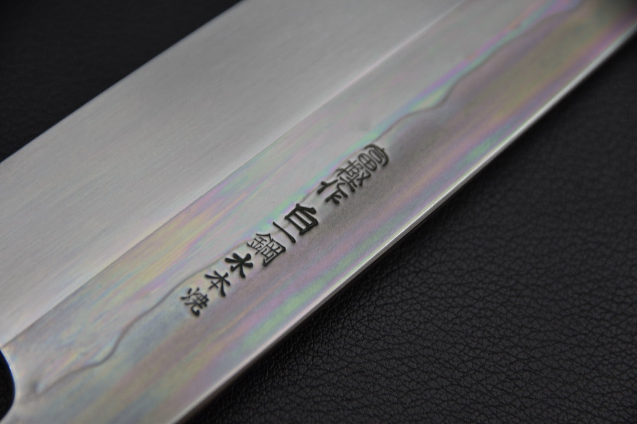 Couteau japonais gyuto 240 mm, jonction entre la lame et le manche
