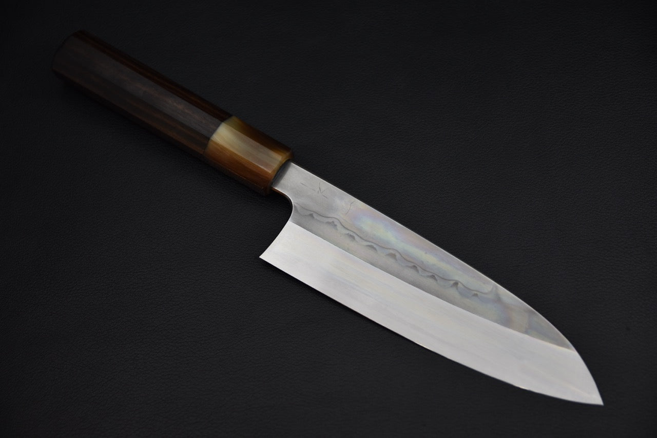 Hitohira Togashi santoku 180 mm — vue complète, couteau japonais en Shirogami #1