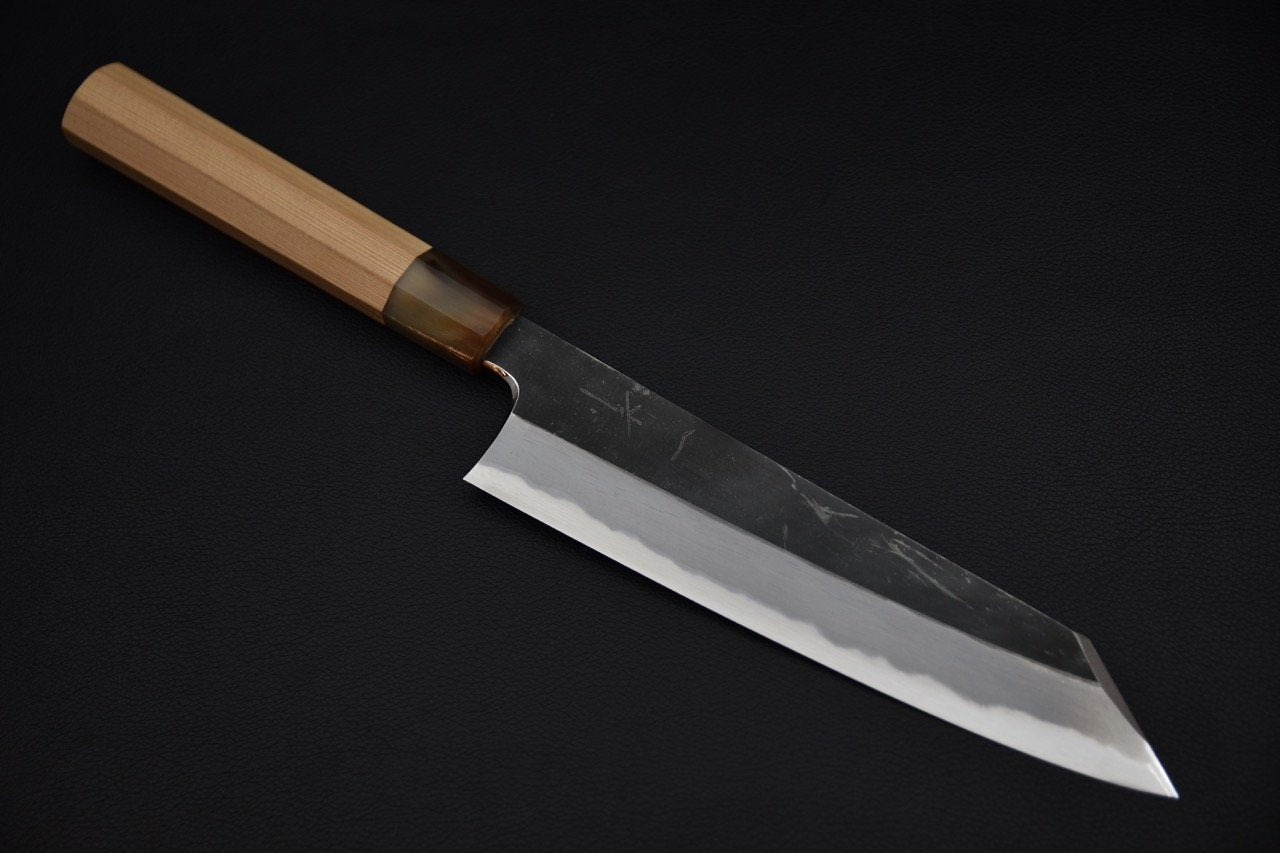 hitohira-togashi-shirogami-2-kurouchi-kiritsuke-gyuto-210mm-yakusugi_1.jpeg,Hitohira Togashi Shirogami #2 Kurouchi Kiritsuke Gyuto 210mm Yakusugi - vue 1
