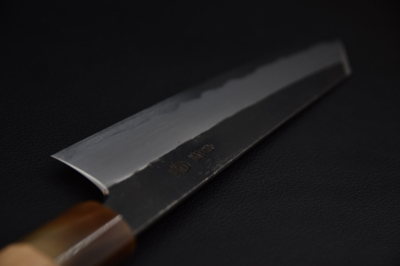 hitohira-togashi-shirogami-2-kurouchi-kiritsuke-gyuto-210mm-yakusugi_5.jpeg,Hitohira Togashi Shirogami #2 Kurouchi Kiritsuke Gyuto 210mm Yakusugi - vue 5
