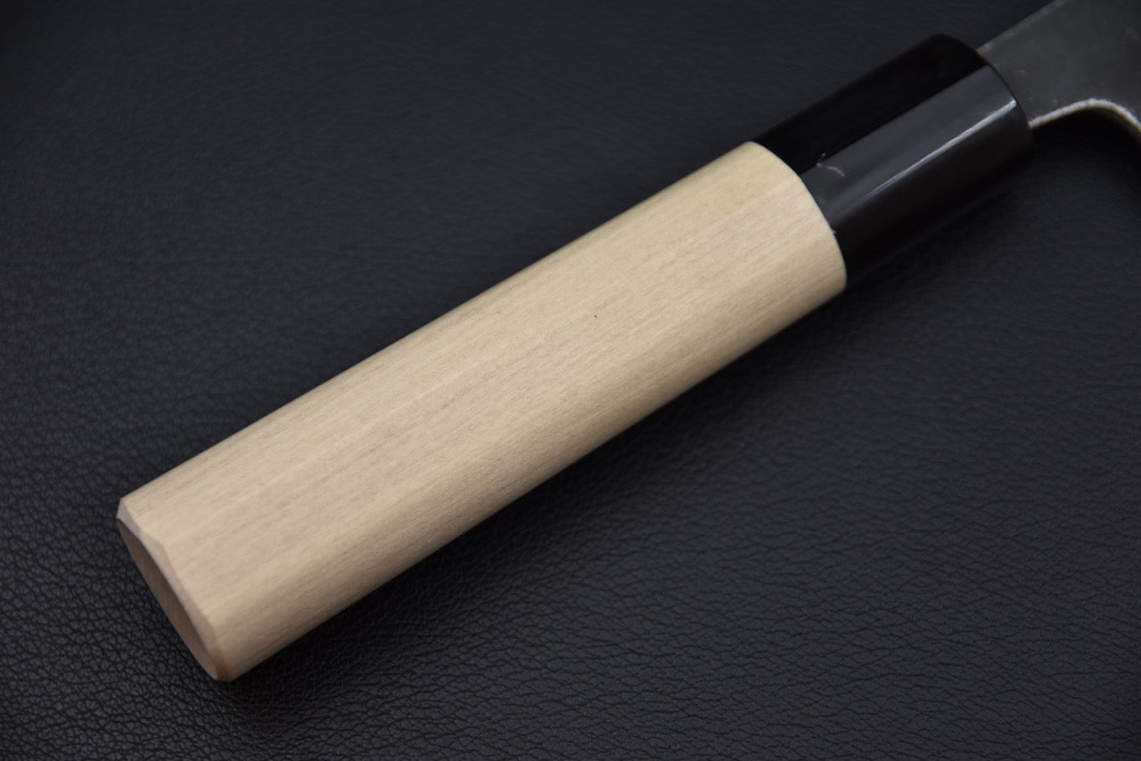 Hitohira Togashi nakiri couteau japonais — talon de lame et jonction manche