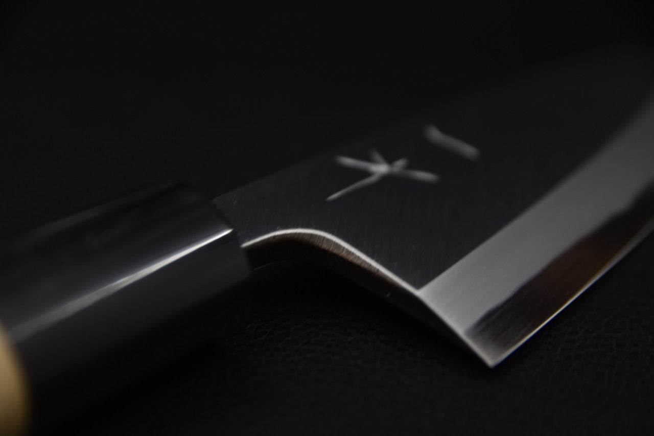 Couteau Deba japonais Togashi avec lame en acier Shirogami et manche en bois de Ho