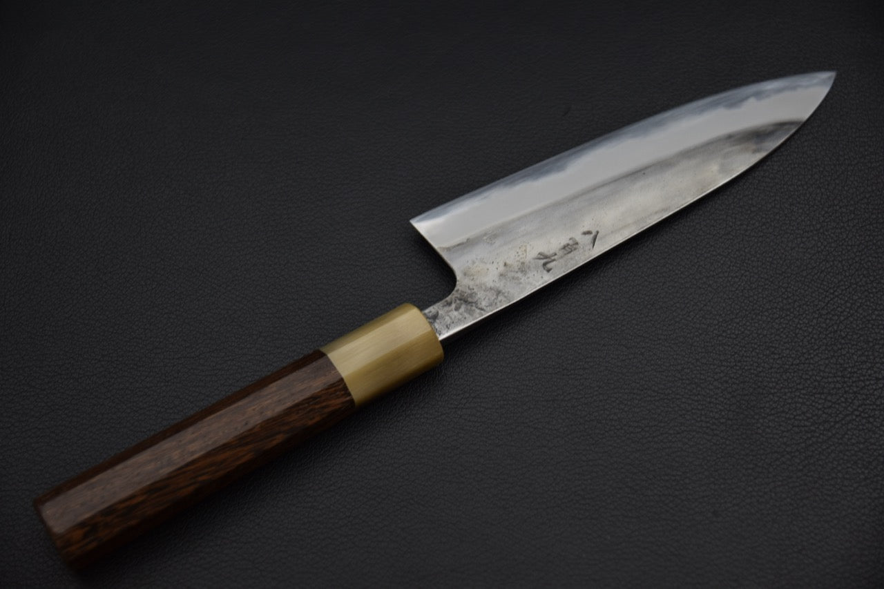 Jiro Nakagawa petty 150 mm — jonction lame et manche, virole sombre