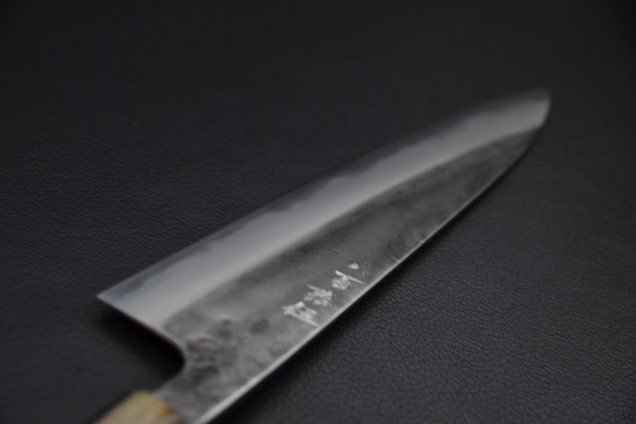 Jiro Nakagawa petty 180 mm couteau japonais — manche wa octogonal en bois foncé