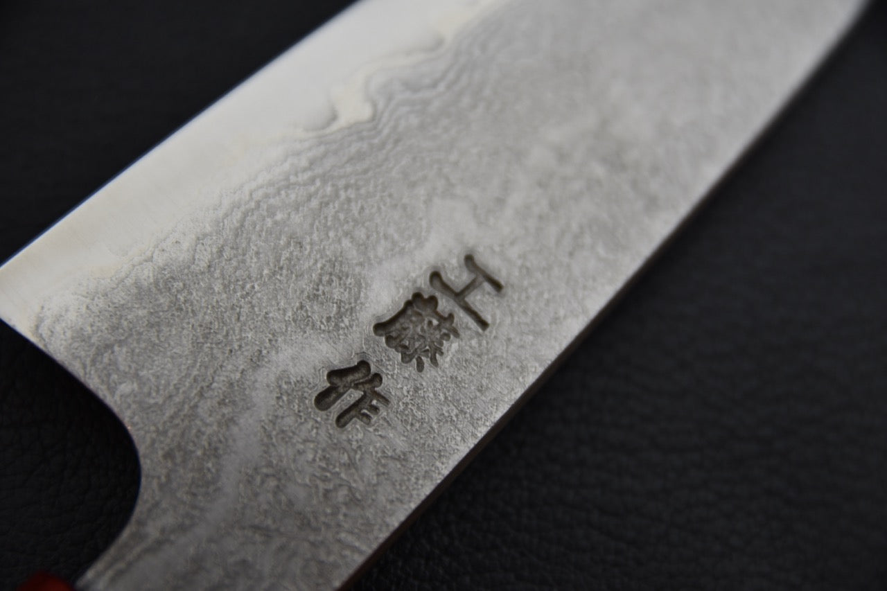 Jonction lame-manche du petty japonais 130 mm, détail du talon