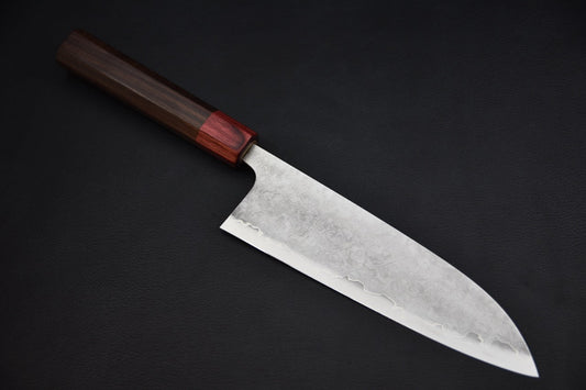 Santoku couteau japonais 180 mm VG10 — vue complète, côté droit