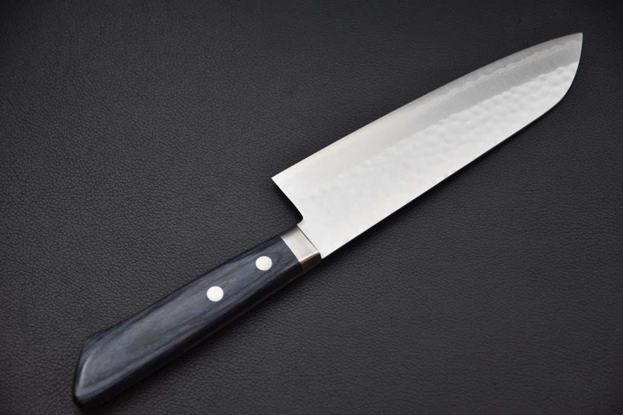 Santoku couteau japonais 170 mm — vue du manche en pakka