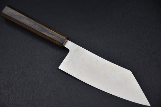 Couteau japonais Tsubaki 180 mm en acier Damascus avec manche en bois de Bubinga