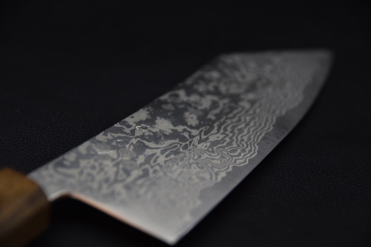Couteau japonais Tsubaki avec lame en acier Damascus et manche en Bubinga