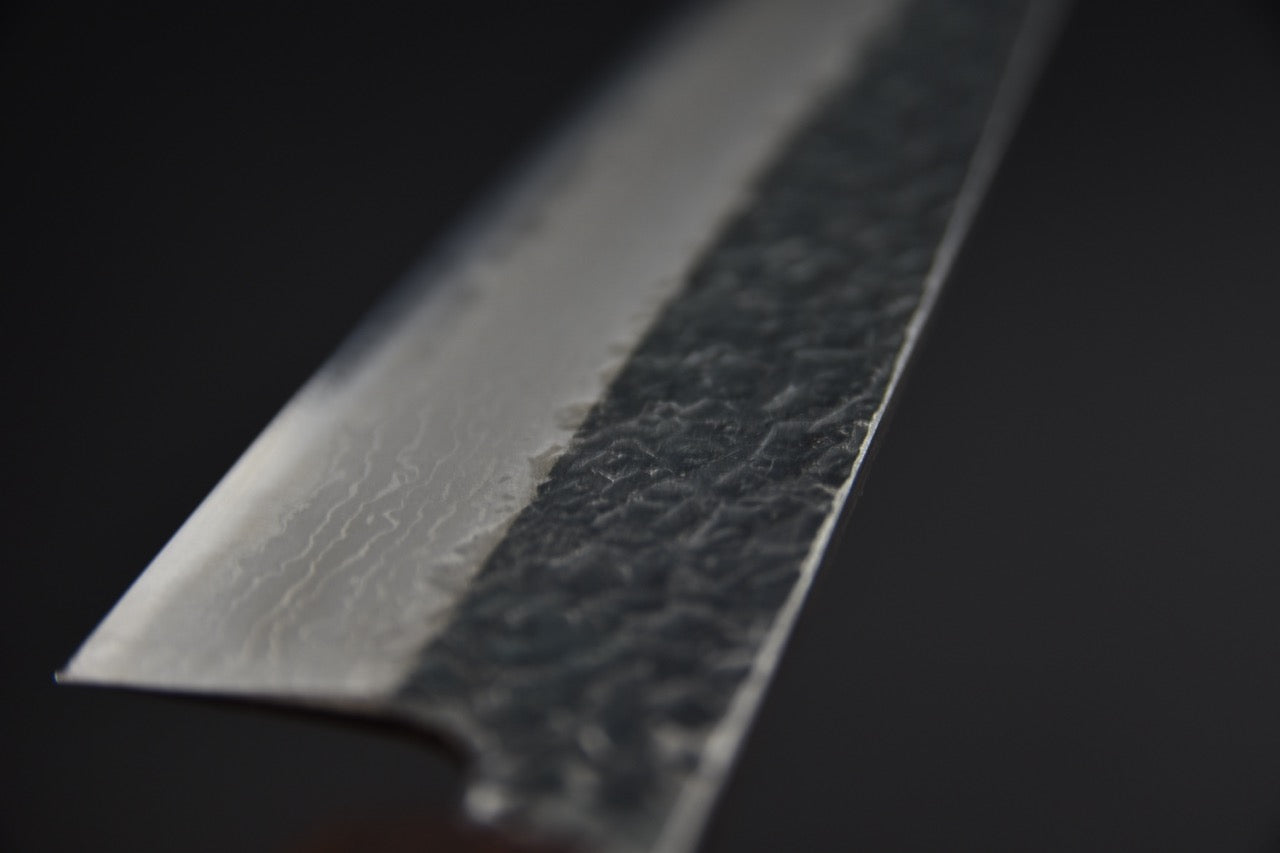 Couteau japonais bunka — manche wa en noyer, vue latérale