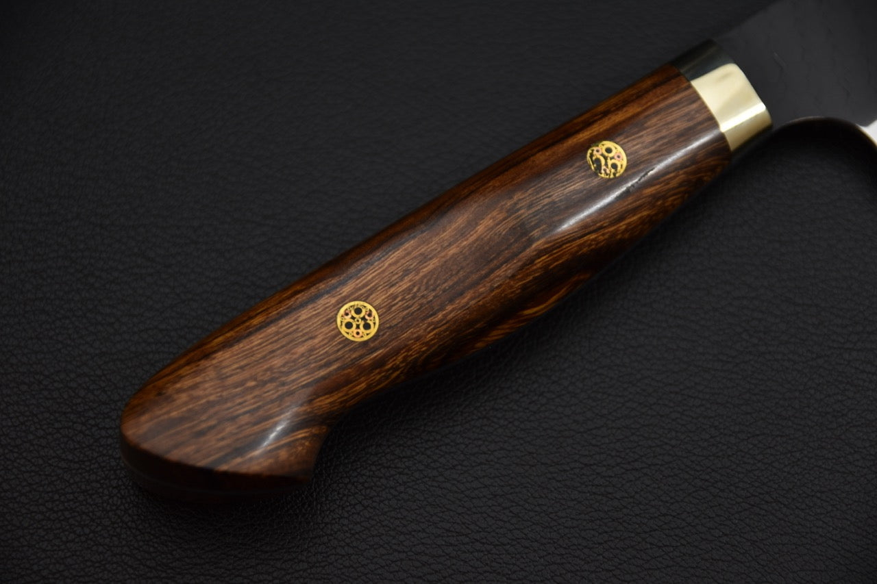 Nigara kiritsuke 210 mm couteau japonais — manche en bois, vue latérale