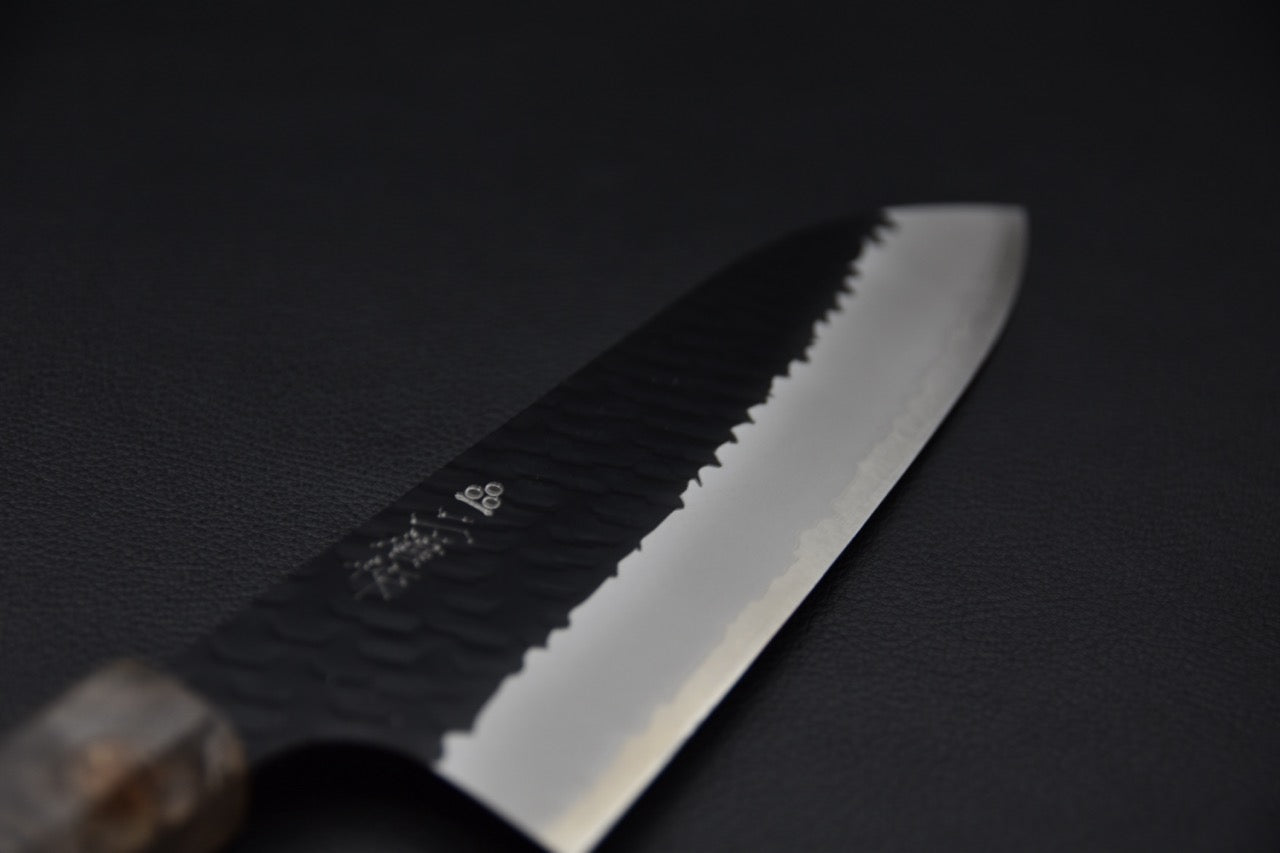 Nigara Hamono SG2 Santoku Tsuchime Kurouchi Bouleau