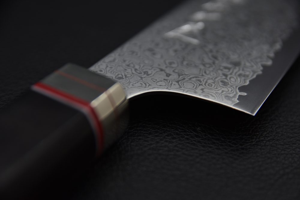 Hitohira Imojiya TH Damascus Santoku 180mm Ébène Fusion