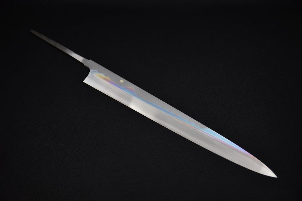 Hitohira Togashi Shirogami #1 Fuji Hakumon Mizu Honyaki Yanagiba 330mm No Handle