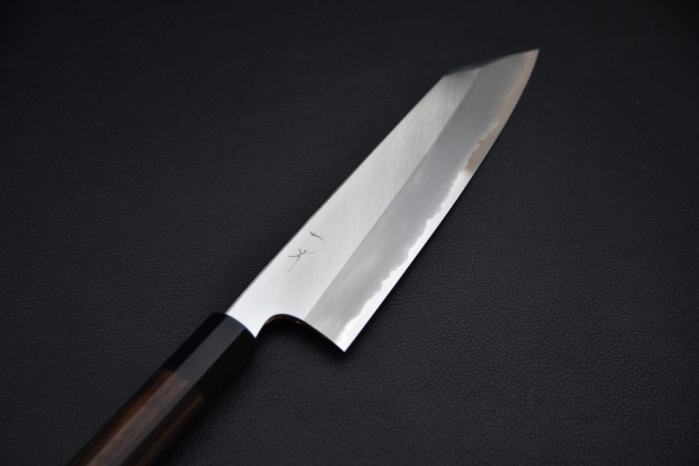 Hitohira Togashi Shirogami #1 Stainless Clad Kiritsuke Gyuto 240mm Makassar ebony