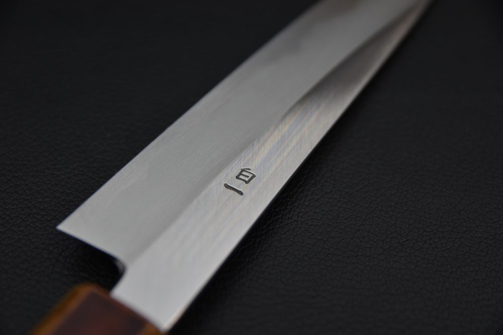 Hado Junpaku Shirogami #1 Stainless Clad Petty 150mm Chêne Laqué