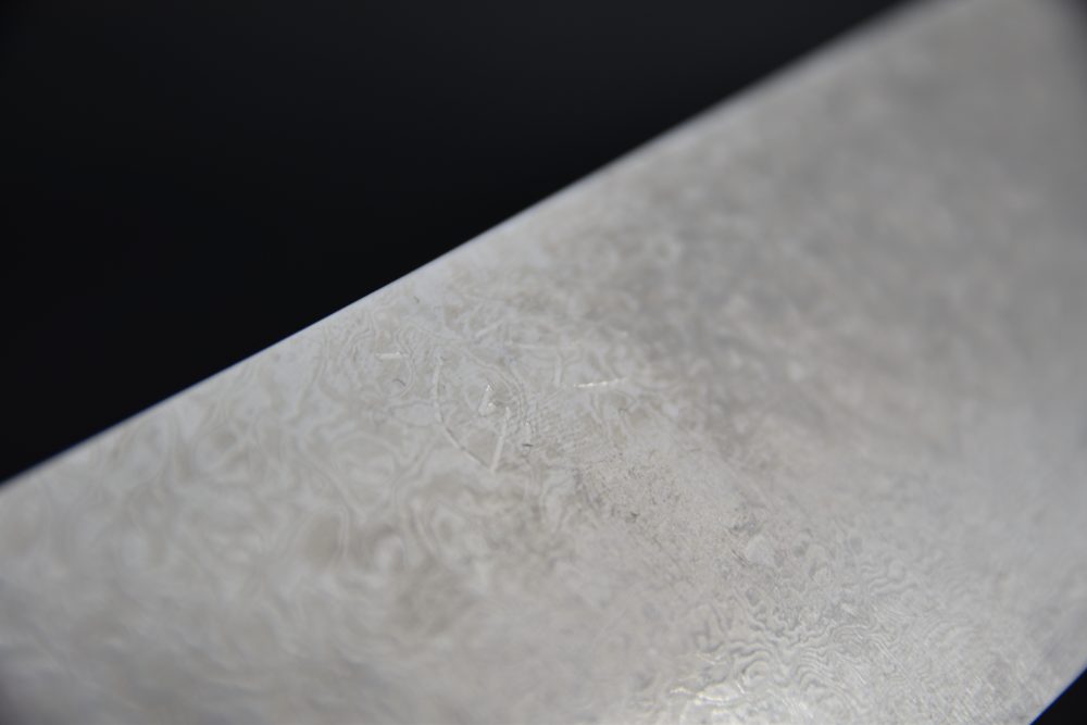 Hatsukokoro Ginyo Ginsan Tsuchime Damascus Santoku 180mm Wenge