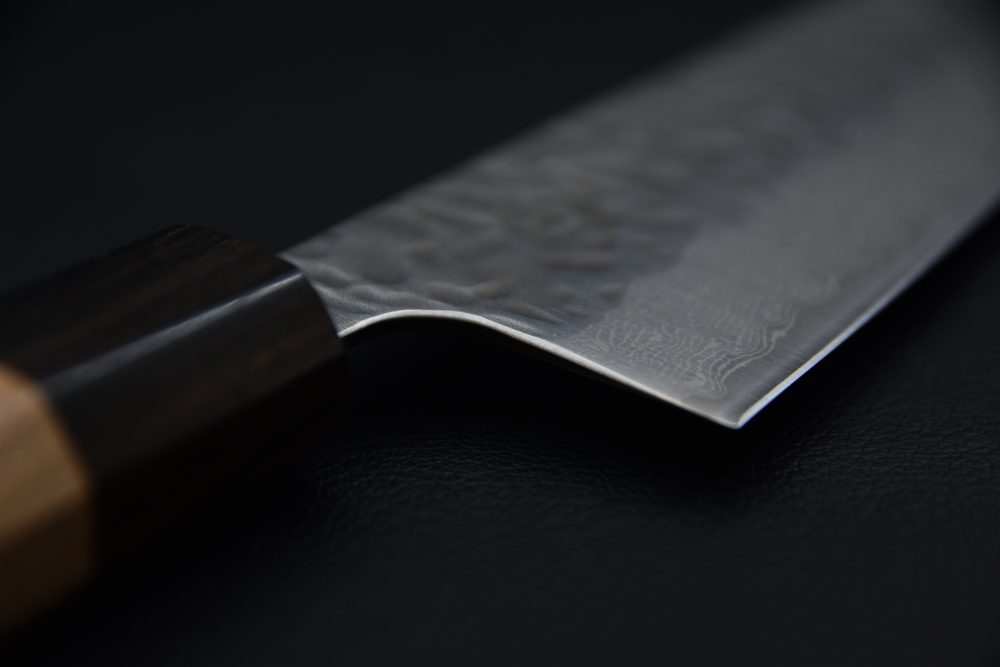 Hitohira Futana Stainless Tsuchime Damascus Gyuto 210mm Cerisier