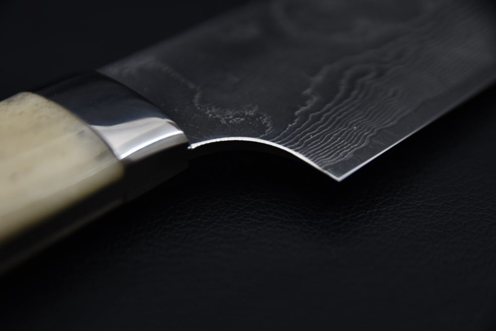 Saji Hamono R2 Damascus Sujihiki Sakimaru 240mm Corne De Cerf