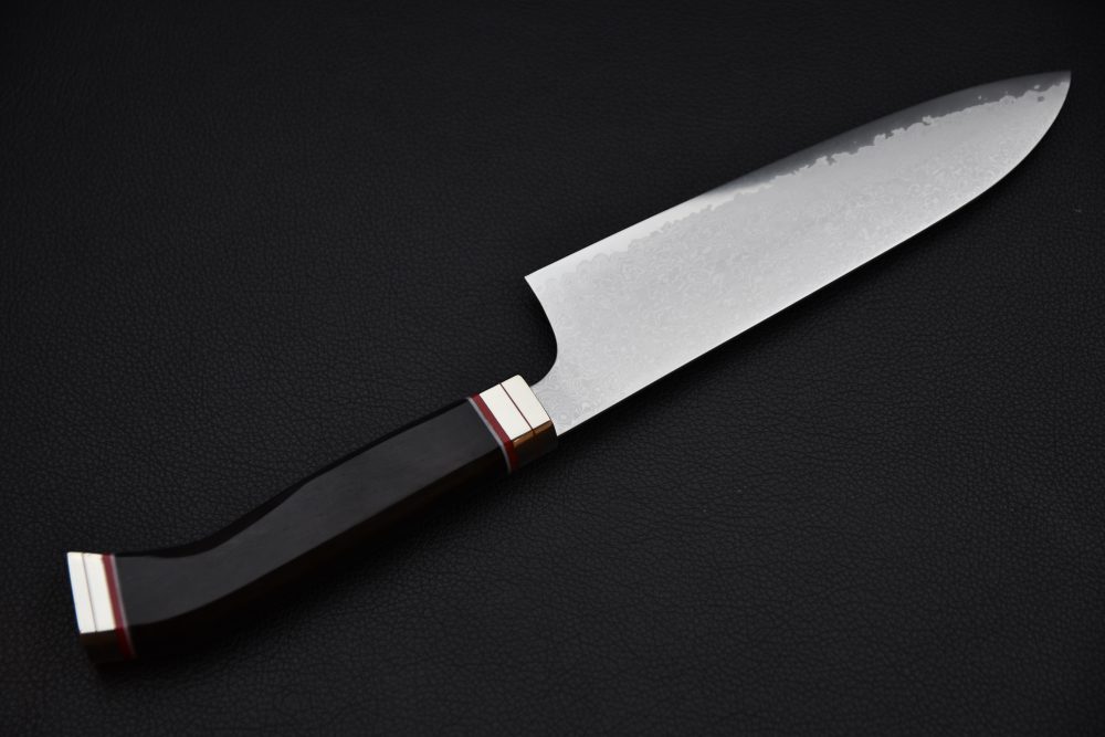 Hitohira Imojiya TH Damascus Santoku 180mm Ébène Fusion