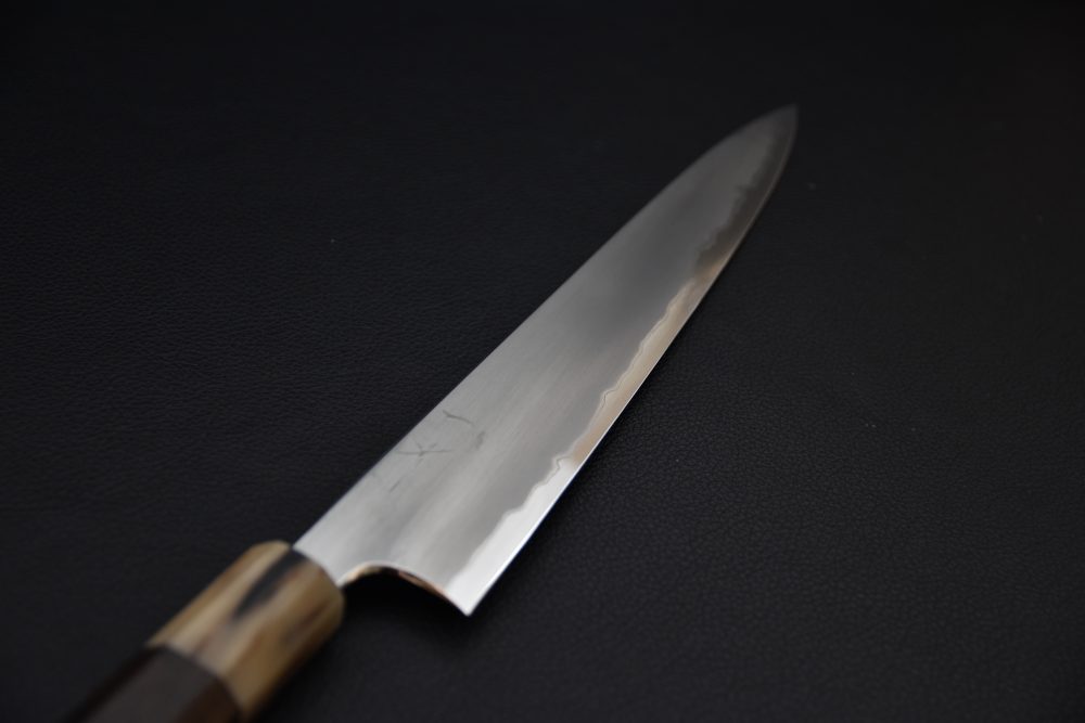 Hitohira Togashi Shirogami #1 Stainless Clad Kasumi Sujihiki 240mm Ébène