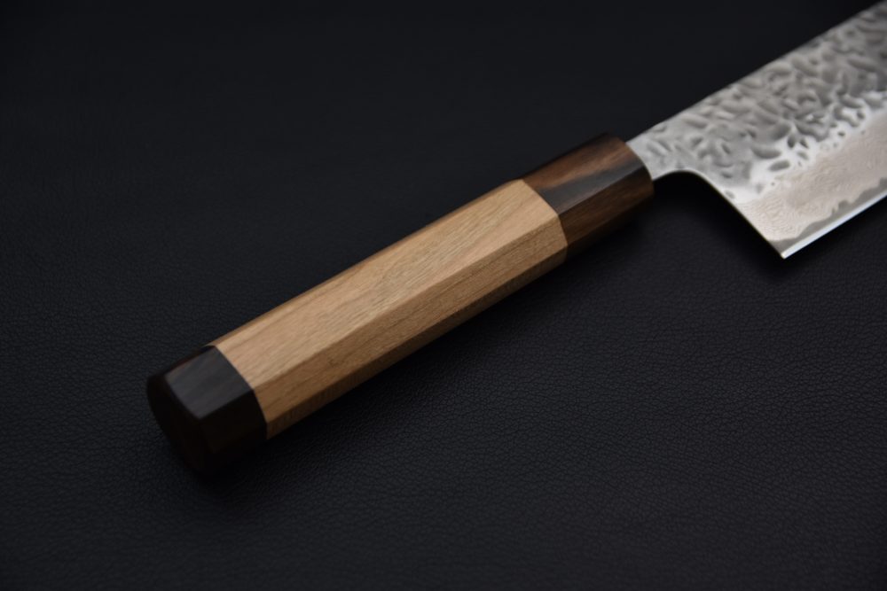 Hitohira Futana Stainless Tsuchime Damascus Nakiri Cerisier