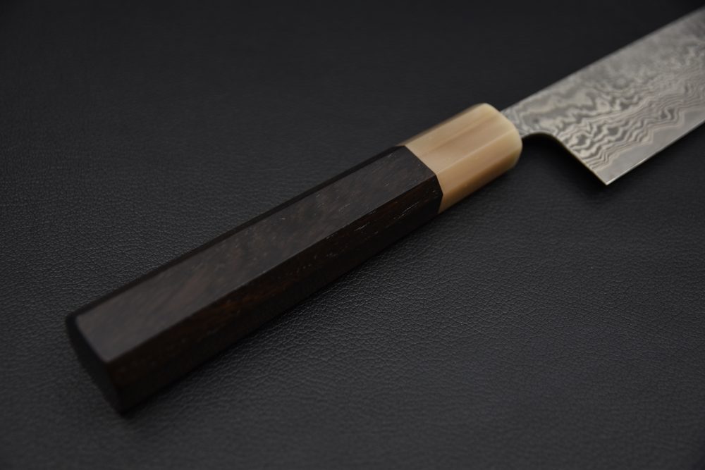 Shiro Kamo SG2 Kurozome Damascus Sujihiki 240mm Ébène