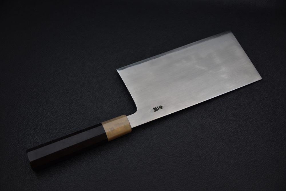 Hitohira Togashi Shirogami #1 Stainless Clad Kasumi Chinese Cleaver 180mm